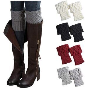 4 Pairs Women's Winter Warm Crochet Knitted Boot Cuff Sock Short Leg Warmers